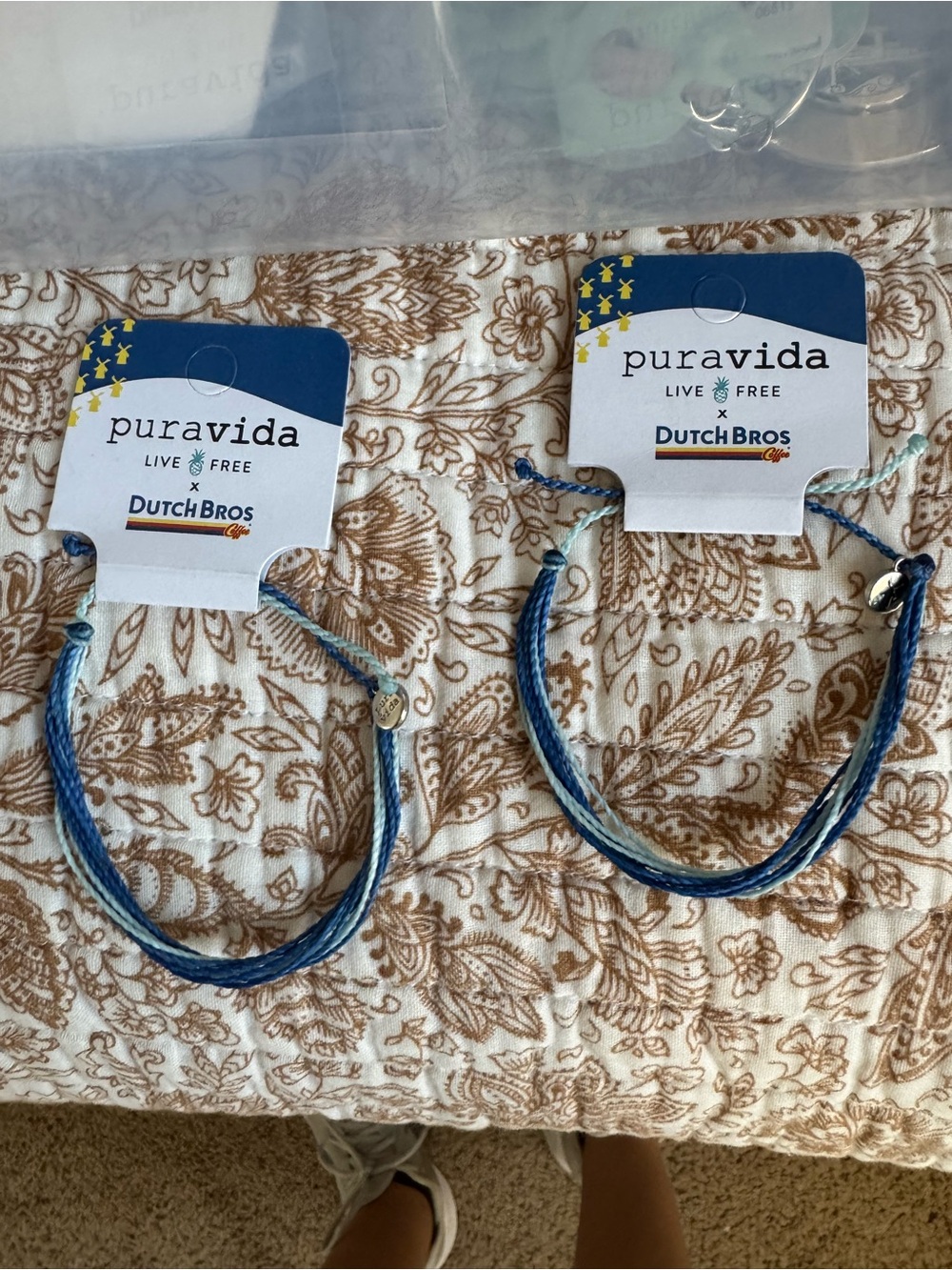 Dutch bros Pura Vida Kids Blue Gradient Braided Bracelet Pair
